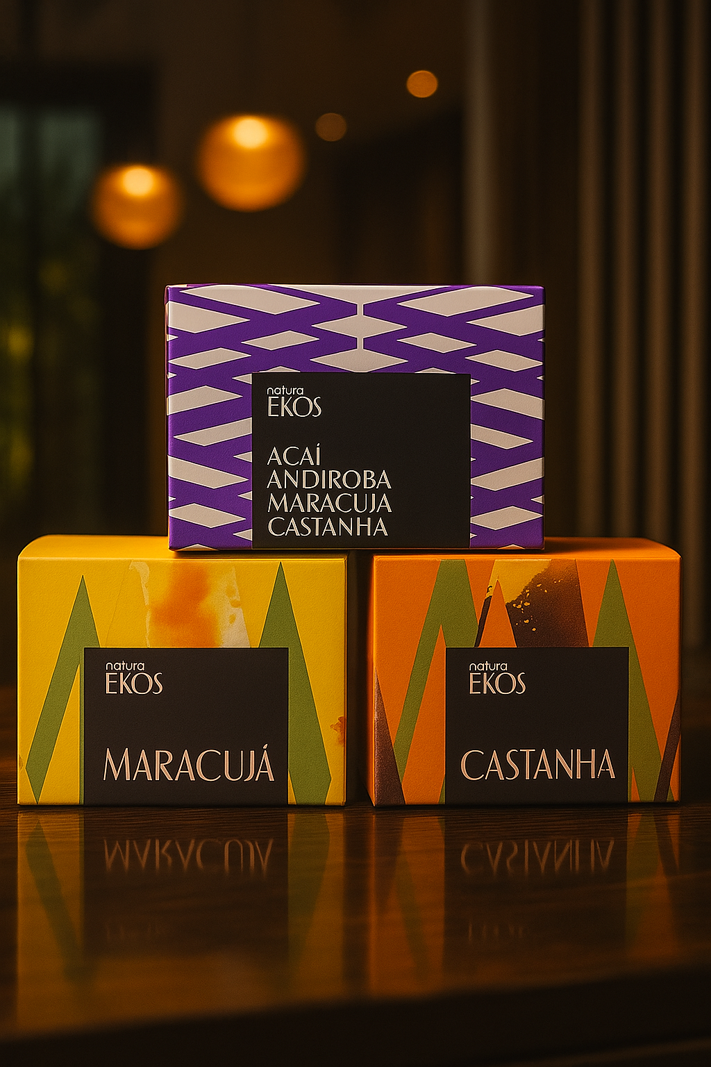 KIT SABONETES EM BARRA EKOS COM 3 CAIXAS (contém 04 barras cada caixa)